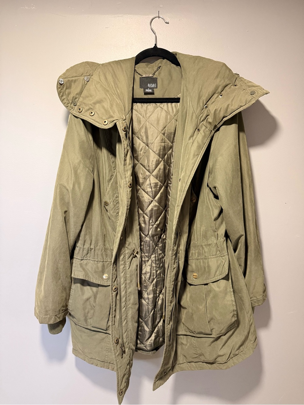 a.n.a Olive Utility Parka with Quilted Lining